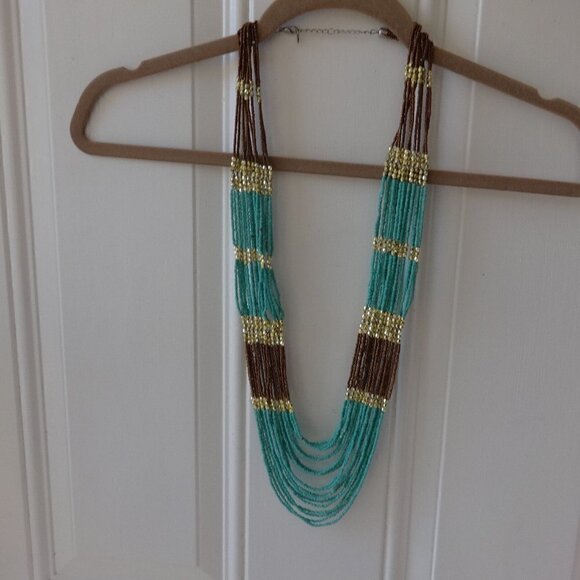 Boho ,Southwestern style seed bead necklace : - Picture 1 of 4